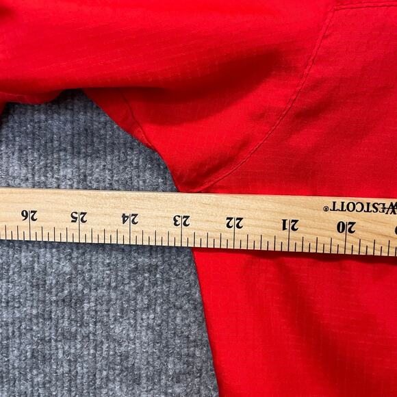 Vintage 90's Patagonia Red Windbreaker Anorak Half Button Snap Size Small - Picture 10 of 11